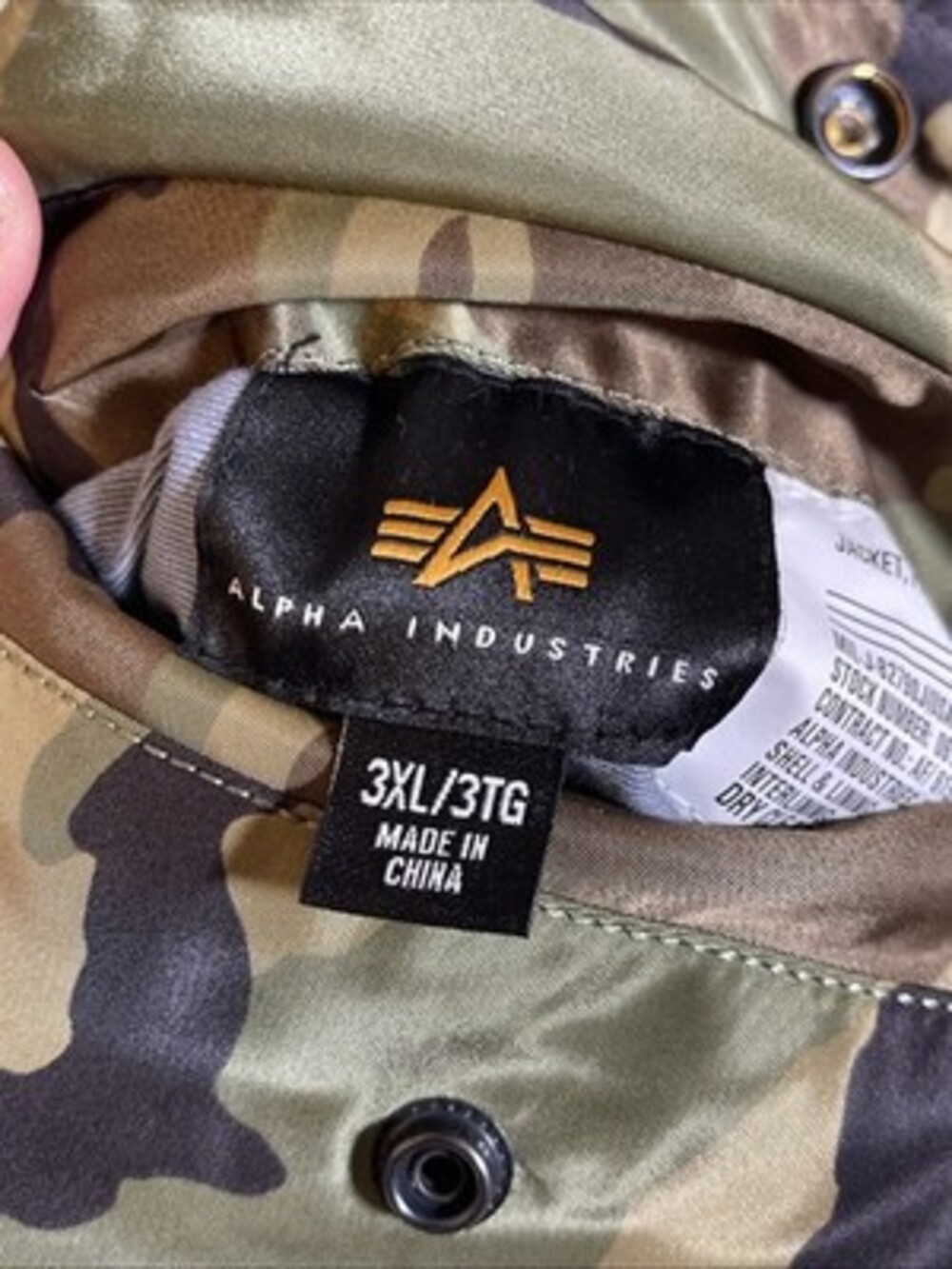 Alpha Industries MA-1 Flyers Heritage Bomber Jacket Men 3X Camo RARE! - Picture 7 of 10